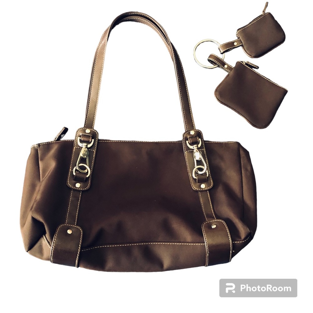 Franco Sarto Brown Nylon Handbag w/Assessors